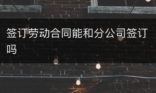 签订劳动合同能和分公司签订吗