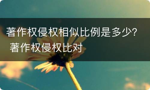 著作权侵权相似比例是多少？ 著作权侵权比对