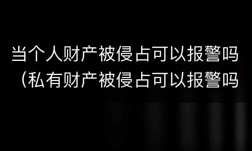 当个人财产被侵占可以报警吗（私有财产被侵占可以报警吗）