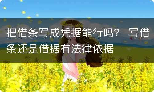 把借条写成凭据能行吗？ 写借条还是借据有法律依据