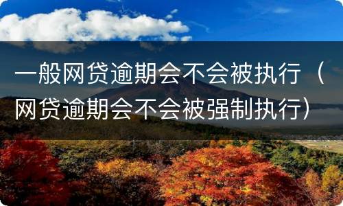 一般网贷逾期会不会被执行（网贷逾期会不会被强制执行）
