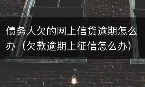 债务人欠的网上信贷逾期怎么办（欠款逾期上征信怎么办）