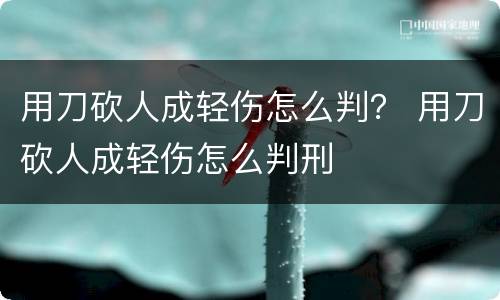 用刀砍人成轻伤怎么判？ 用刀砍人成轻伤怎么判刑