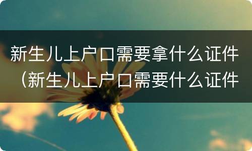 新生儿上户口需要拿什么证件（新生儿上户口需要什么证件?）