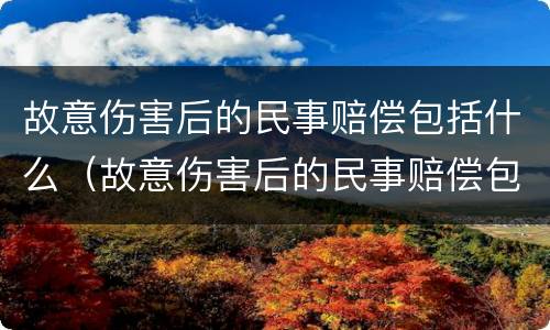 故意伤害后的民事赔偿包括什么（故意伤害后的民事赔偿包括什么）