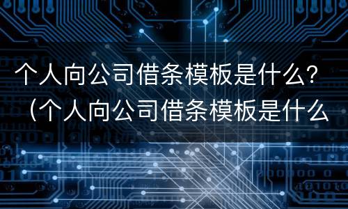 个人向公司借条模板是什么？（个人向公司借条模板是什么样子）