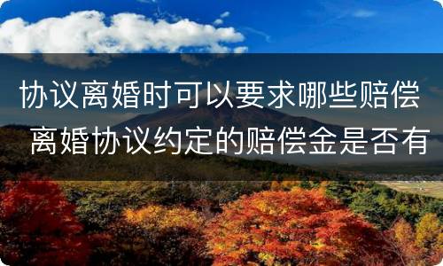 协议离婚时可以要求哪些赔偿 离婚协议约定的赔偿金是否有效
