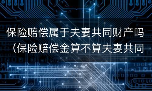 保险赔偿属于夫妻共同财产吗（保险赔偿金算不算夫妻共同财产）