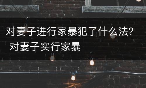 对妻子进行家暴犯了什么法？ 对妻子实行家暴