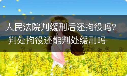 人民法院判缓刑后还拘役吗？ 判处拘役还能判处缓刑吗