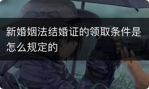新婚姻法结婚证的领取条件是怎么规定的