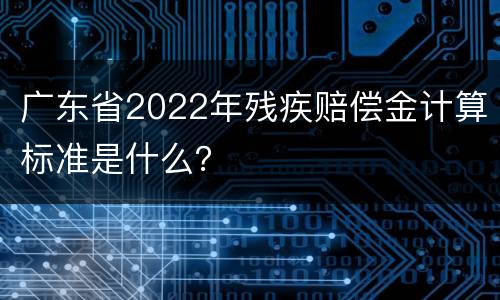广东省2022年残疾赔偿金计算标准是什么？