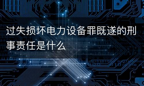 过失损坏电力设备罪既遂的刑事责任是什么