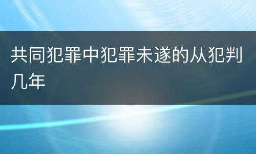 共同犯罪中犯罪未遂的从犯判几年