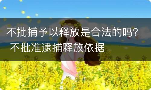 不批捕予以释放是合法的吗？ 不批准逮捕释放依据