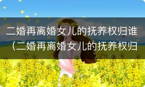 二婚再离婚女儿的抚养权归谁（二婚再离婚女儿的抚养权归谁管）