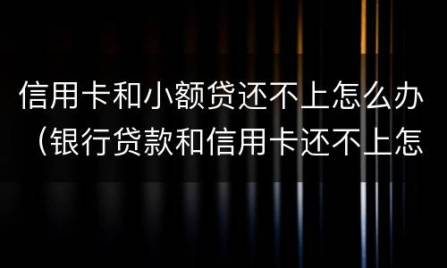 信用卡和小额贷还不上怎么办（银行贷款和信用卡还不上怎么办）