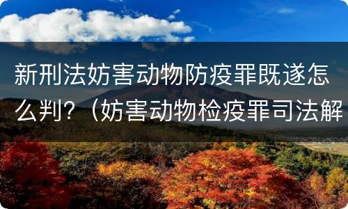 新刑法妨害动物防疫罪既遂怎么判?（妨害动物检疫罪司法解释）