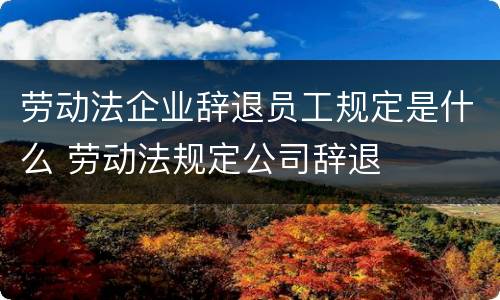 劳动法企业辞退员工规定是什么 劳动法规定公司辞退