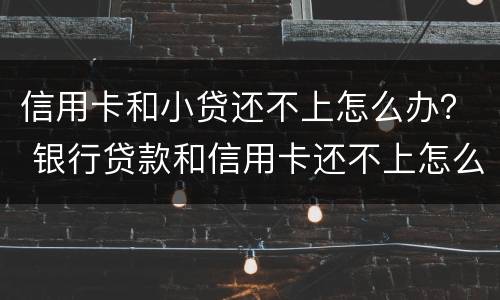 信用卡和小贷还不上怎么办？ 银行贷款和信用卡还不上怎么办