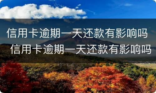信用卡逾期一天还款有影响吗 信用卡逾期一天还款有影响吗?
