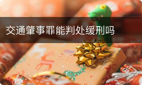 交通肇事罪能判处缓刑吗