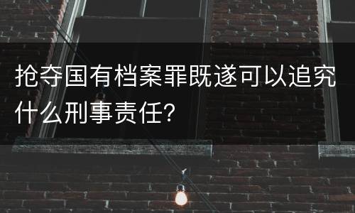 抢夺国有档案罪既遂可以追究什么刑事责任？