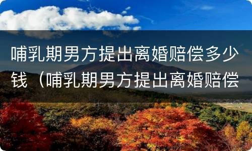哺乳期男方提出离婚赔偿多少钱（哺乳期男方提出离婚赔偿多少钱呢）
