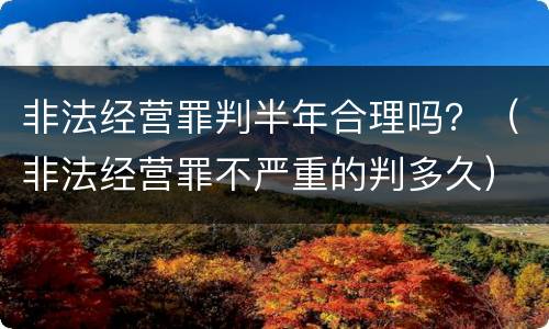 非法经营罪判半年合理吗？（非法经营罪不严重的判多久）