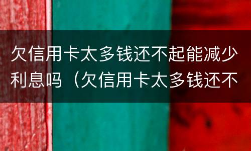 欠信用卡太多钱还不起能减少利息吗（欠信用卡太多钱还不起能减少利息吗怎么办）