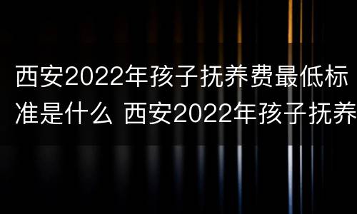 西安2022年孩子抚养费最低标准是什么 西安2022年孩子抚养费最低标准是什么时候发放