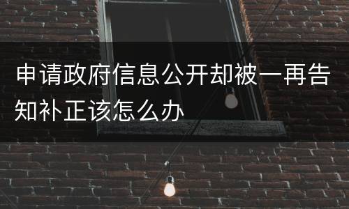 申请政府信息公开却被一再告知补正该怎么办
