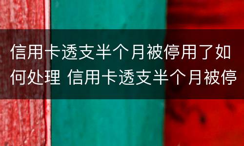 信用卡透支半个月被停用了如何处理 信用卡透支半个月被停用了如何处理好