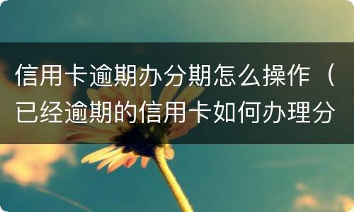 信用卡逾期办分期怎么操作（已经逾期的信用卡如何办理分期）