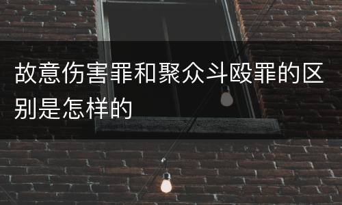 故意伤害罪和聚众斗殴罪的区别是怎样的