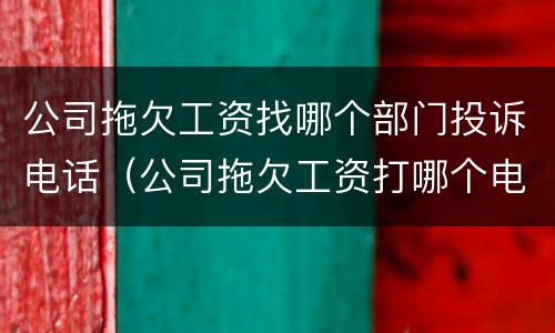 公司拖欠工资找哪个部门投诉电话（公司拖欠工资打哪个电话投诉）