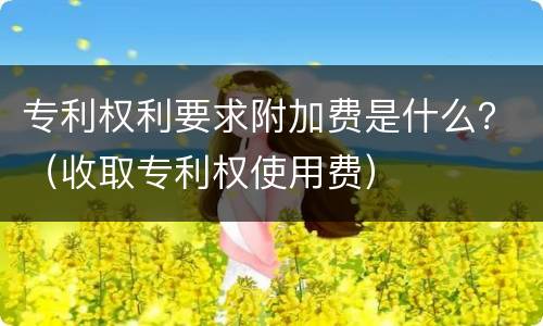 专利权利要求附加费是什么？（收取专利权使用费）