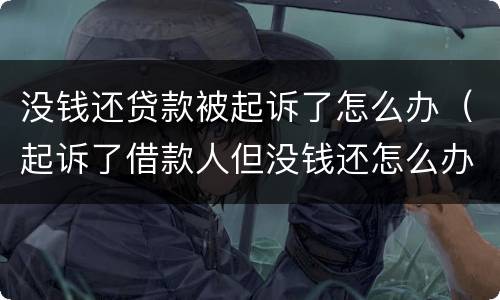 没钱还贷款被起诉了怎么办（起诉了借款人但没钱还怎么办）