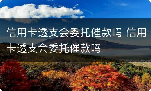信用卡透支会委托催款吗 信用卡透支会委托催款吗