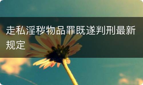 走私淫秽物品罪既遂判刑最新规定