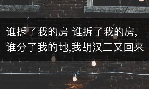 谁拆了我的房 谁拆了我的房,谁分了我的地,我胡汉三又回来了