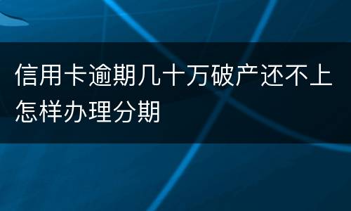 信用卡逾期几十万破产还不上怎样办理分期