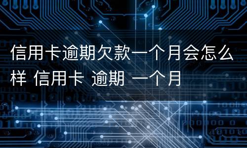 信用卡逾期欠款一个月会怎么样 信用卡 逾期 一个月