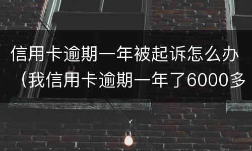 信用卡逾期一年被起诉怎么办（我信用卡逾期一年了6000多被起诉了怎么办）
