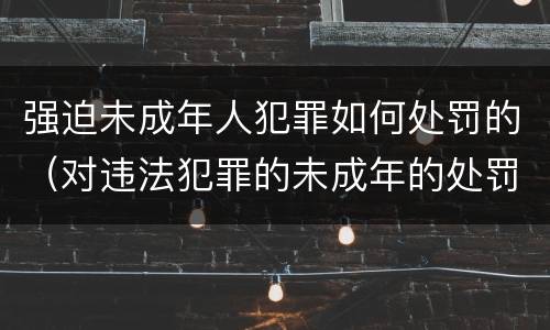 强迫未成年人犯罪如何处罚的（对违法犯罪的未成年的处罚措施）