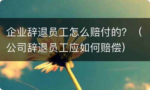 企业辞退员工怎么赔付的？（公司辞退员工应如何赔偿）