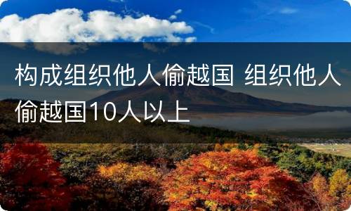 构成组织他人偷越国 组织他人偷越国10人以上