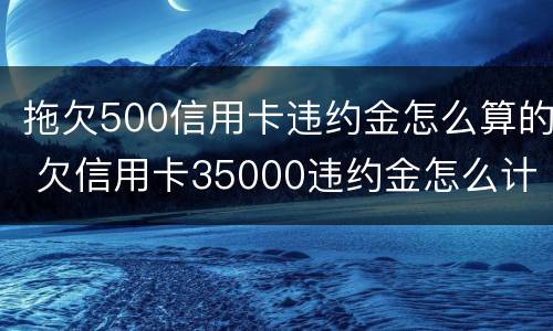 拖欠500信用卡违约金怎么算的 欠信用卡35000违约金怎么计算