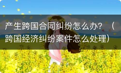 产生跨国合同纠纷怎么办？（跨国经济纠纷案件怎么处理）