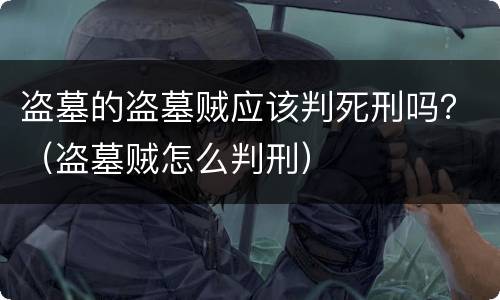 盗墓的盗墓贼应该判死刑吗？（盗墓贼怎么判刑）